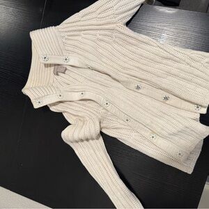 Women's Cream Cable Knit Sweater